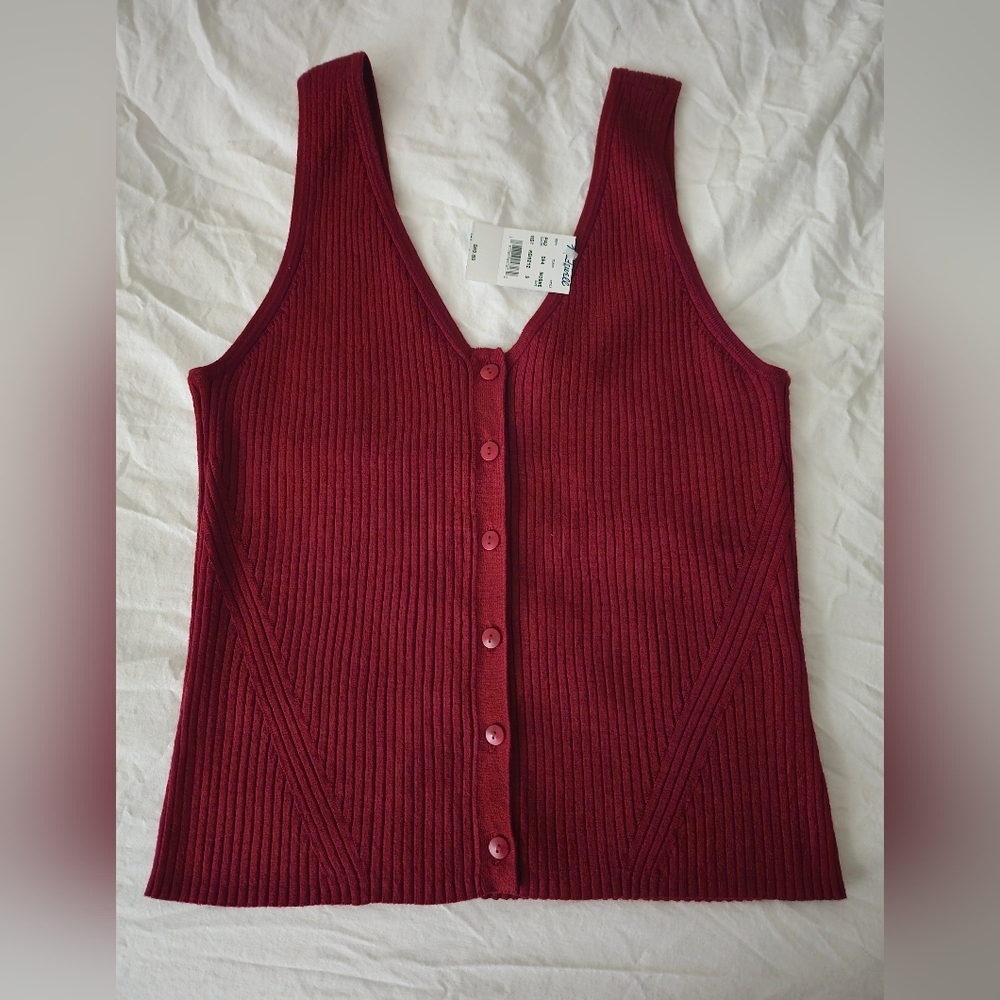 MADEWELL Signature Knit Button-Front Sweater Tank Size S NWT